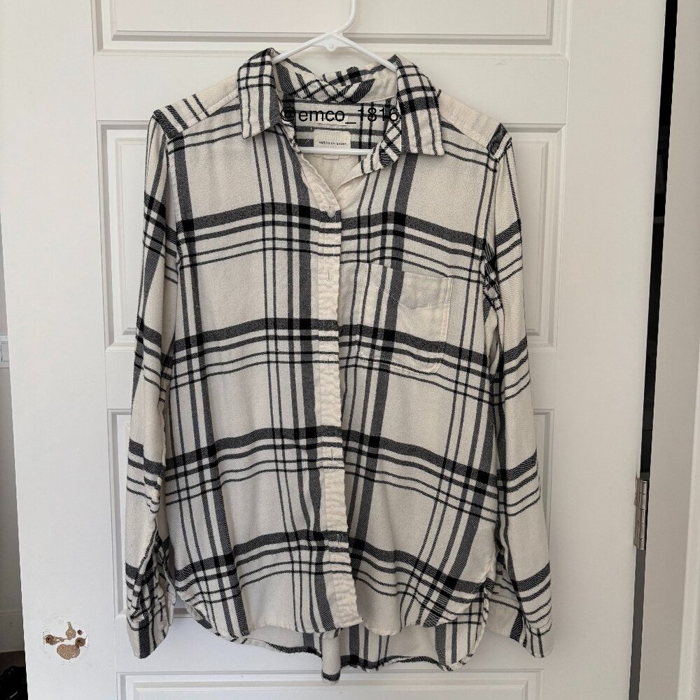 AE Oversized Plaid Button Up